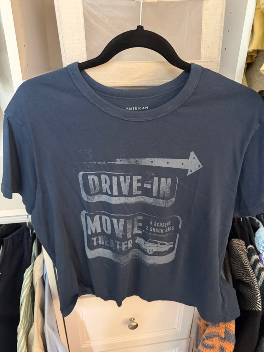 American Eagle Outfitters Navy Blue Graphic Tee